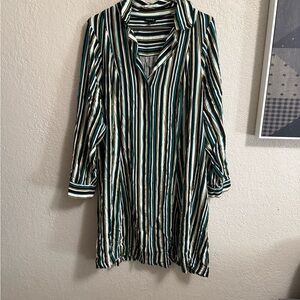 Striped Green and White Dress